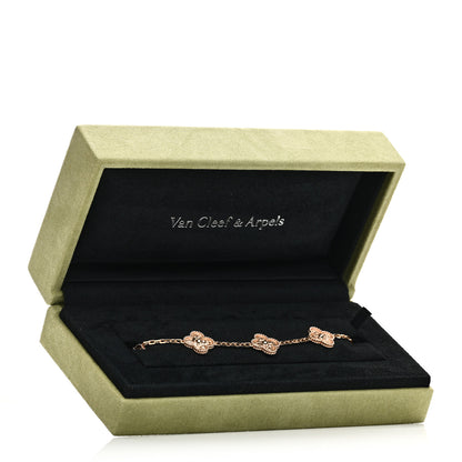 Van Cleef & Arpels 18K Rose Gold 5 Motifs Vintage Alhambra Bracelet 4 of 4