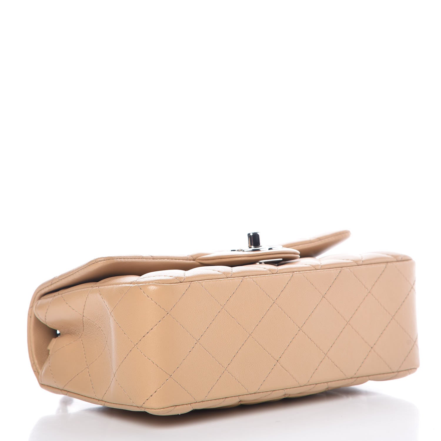 Chanel Lambskin Quilted Mini Rectangular Flap Beige 4 of 10