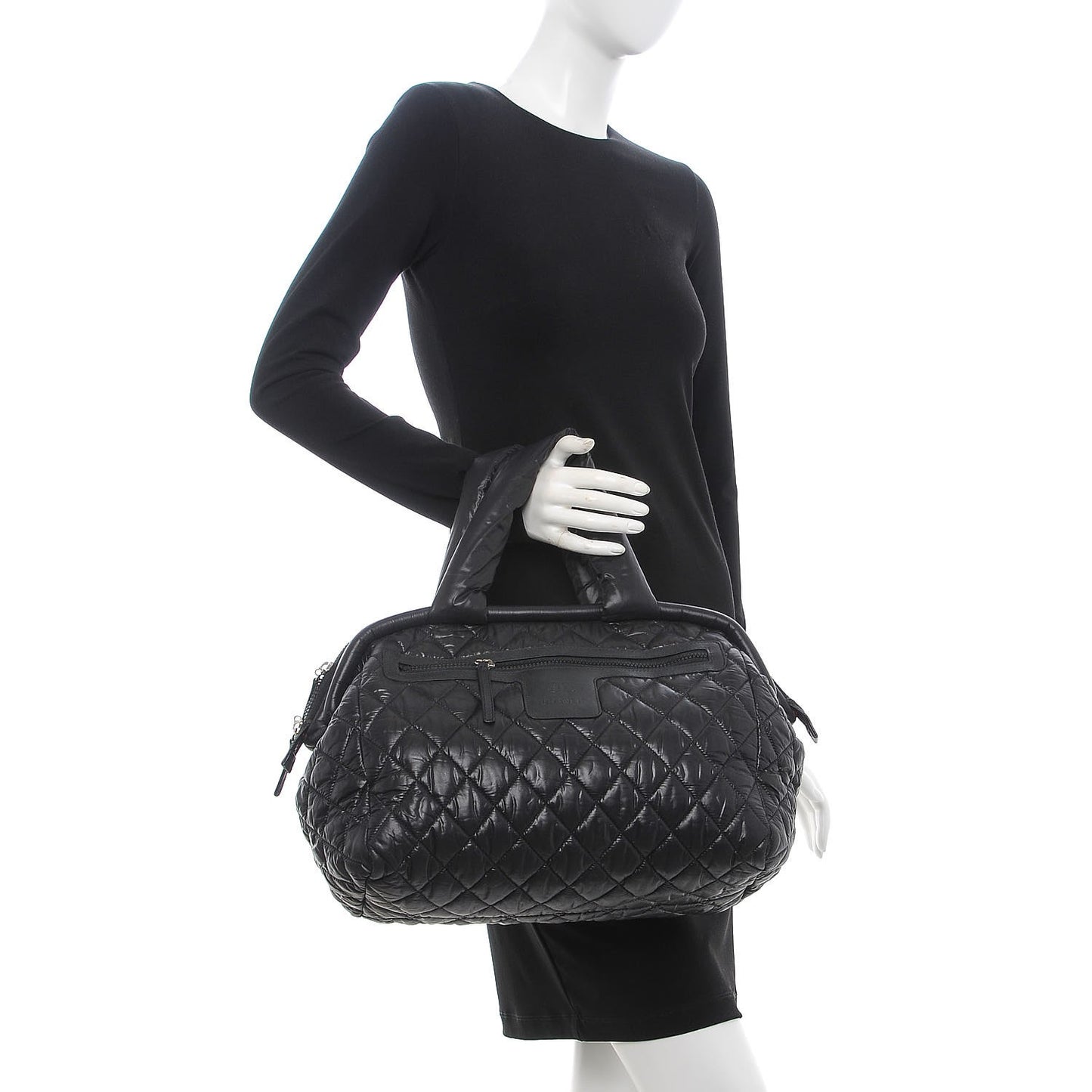 Nylon Quilted Coco Cocoon Bowler Black