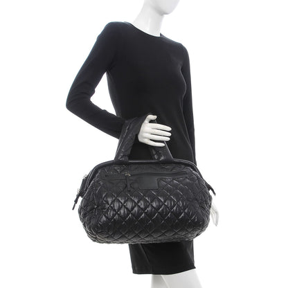 Chanel Nylon Quilted Coco Cocoon Bowler Black 2 of 8
