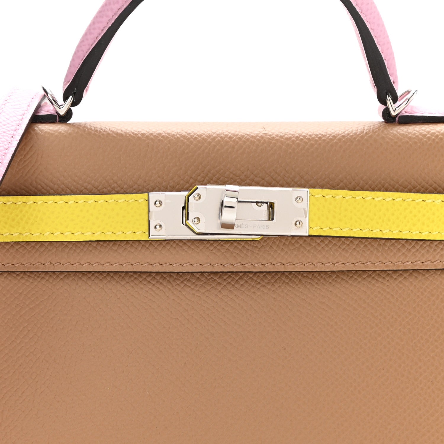 Hermes Epsom Mini Kelly Sellier 20 Chai Mauve Sylvestre Lime 8 of 11