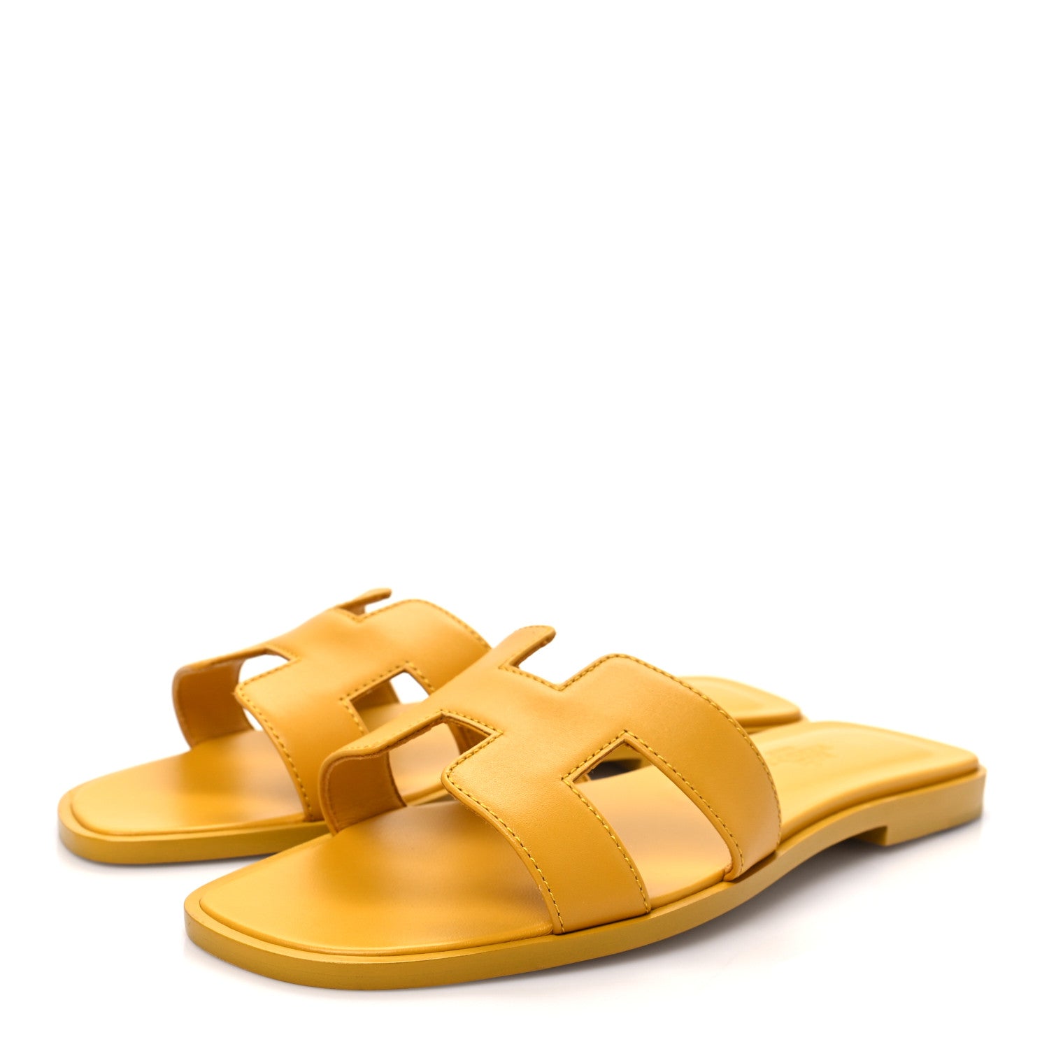 Hermes Calfskin Oran Sandals 36 Jaune Topaze 3 of 9