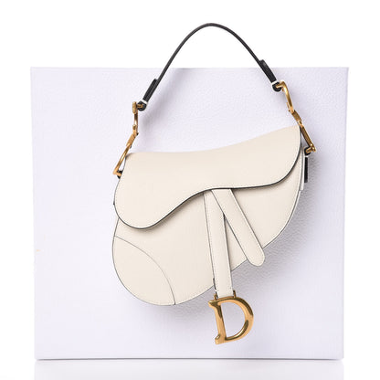 Christian Dior Grained Calfskin Mini Saddle Bag White 8 of 8