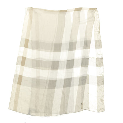 Burberry Satin Silk Mega Check Scarf Natural White 1 of 3