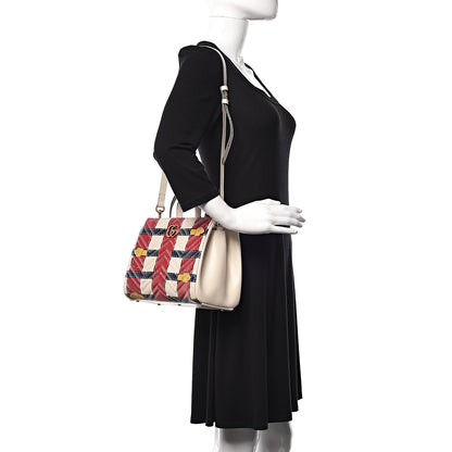 Gucci Calfskin Matelasse Trompe L'Oeil Print Small GG Marmont Tote Off White 2 of 12