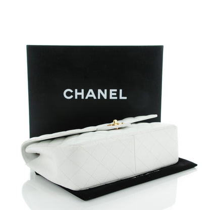 Chanel Caviar Quilted Jumbo Single Flap White 4 of 8