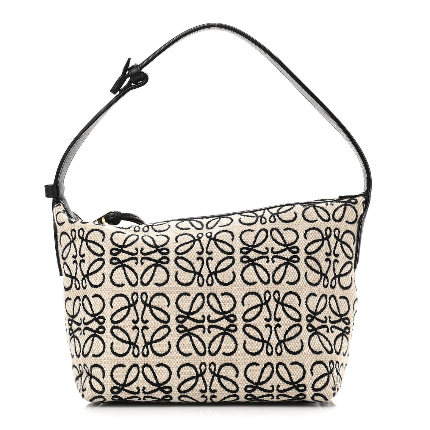 Jacquard Anagram Calfskin Small Cubi Bag Ecru Black