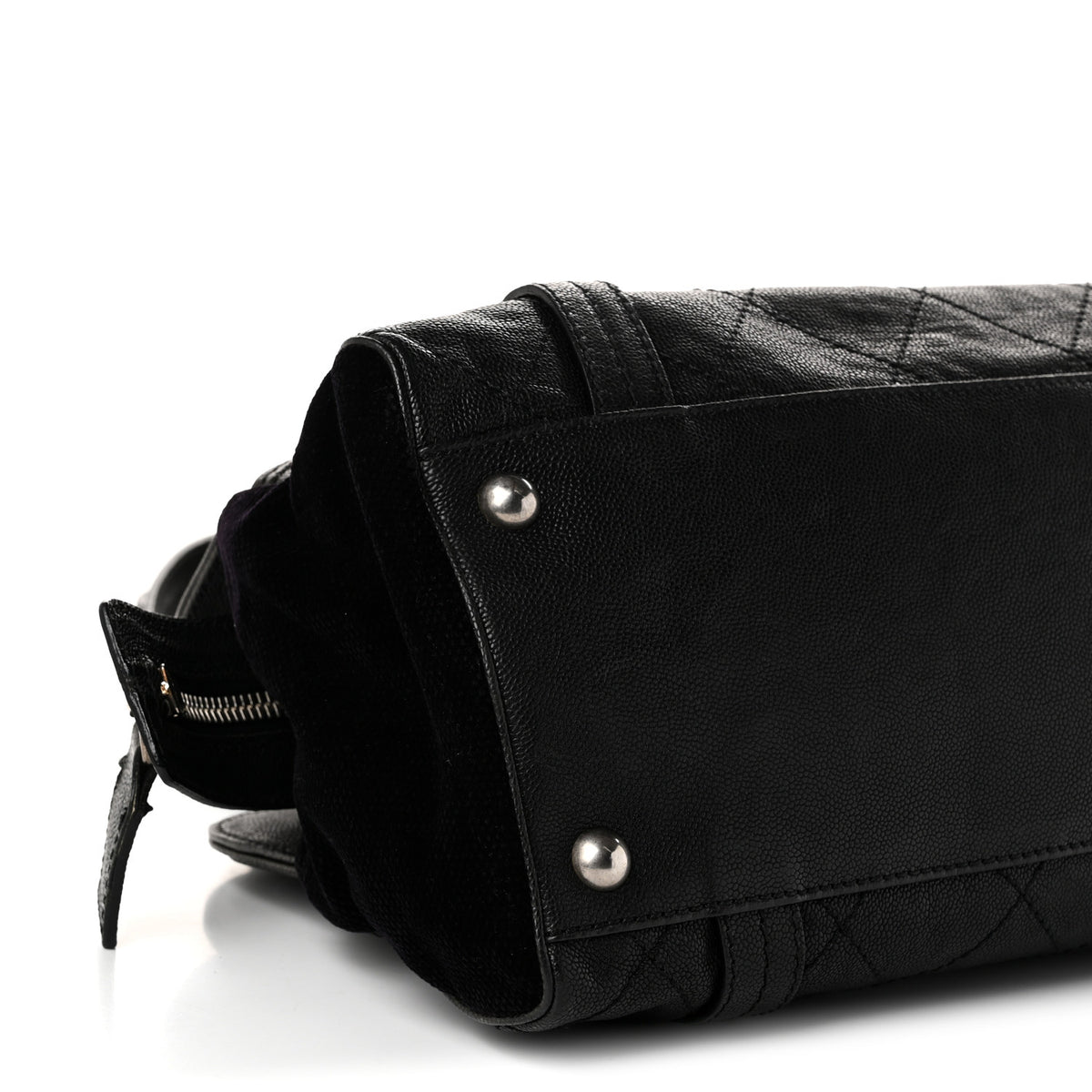Chanel Calfskin Terrycloth Quilted Large Reissue Bowling Bag Tote Black 9 of 10