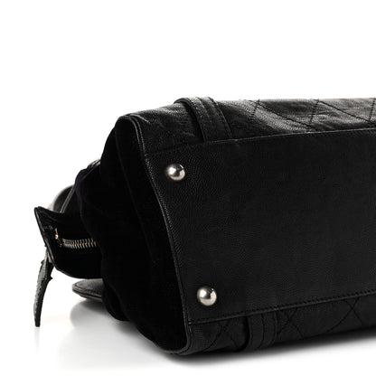 Chanel Calfskin Terrycloth Quilted Large Reissue Bowling Bag Tote Black 9 of 10