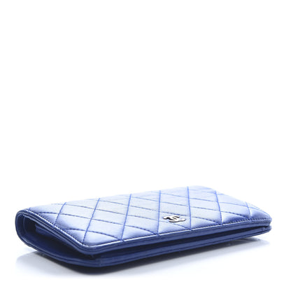 Chanel Lambskin Quilted Yen Wallet Blue 6 of 10