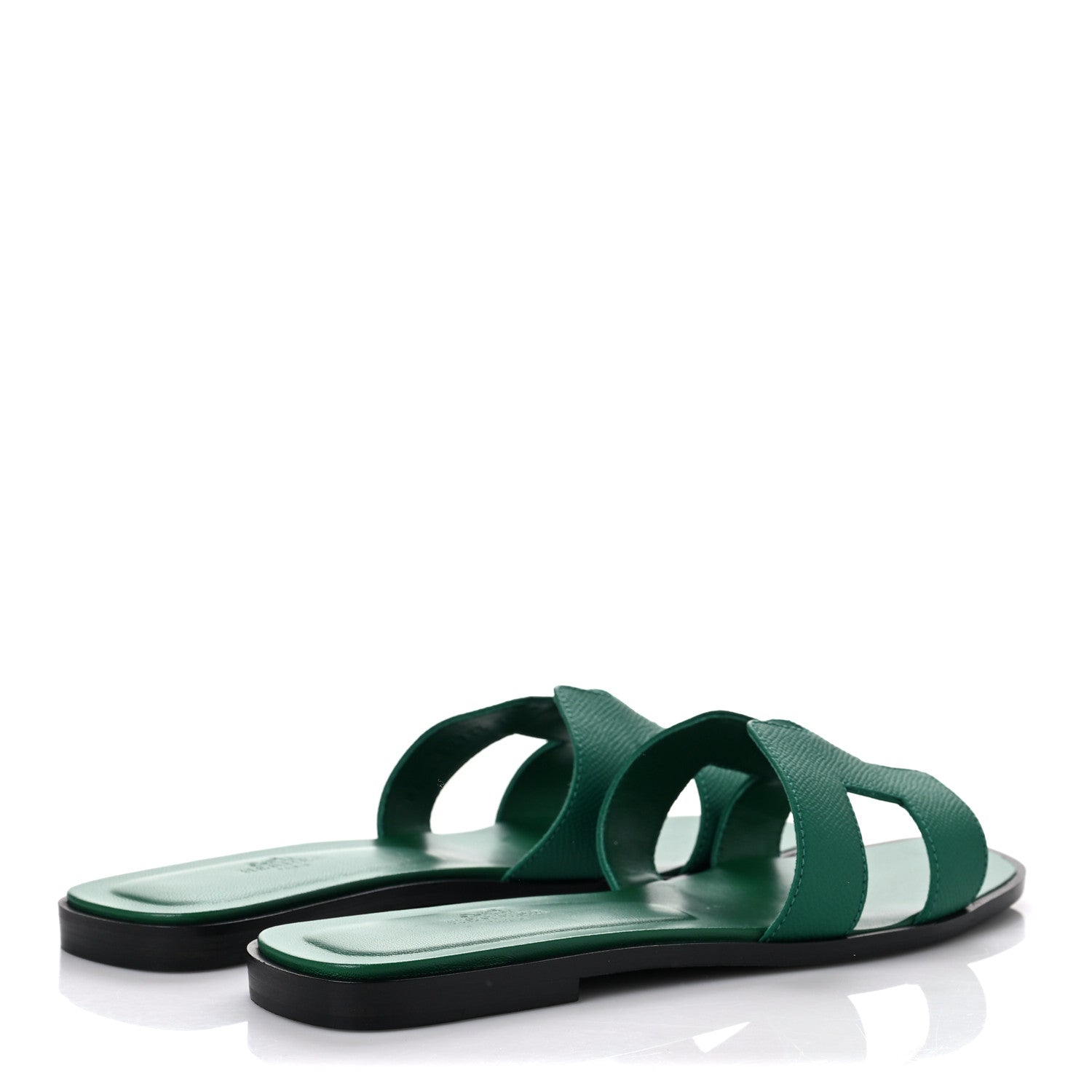 Hermes Epsom Oran Sandals 39 Vert Emeraude 4 of 8