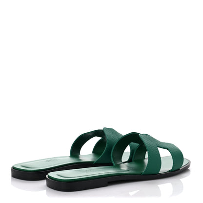 Hermes Epsom Oran Sandals 39 Vert Emeraude 4 of 8