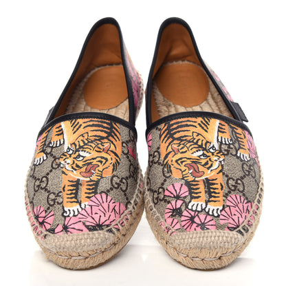 Gucci GG Supreme Monogram Bengal Espadrilles 36.5 Beige Crop Pink 4 of 11