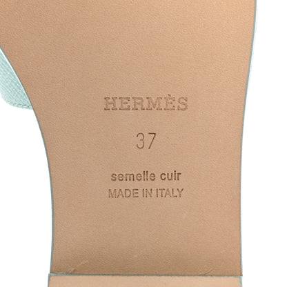 Hermes Epsom Oran Sandals 37 Vert Embrun 6 of 8