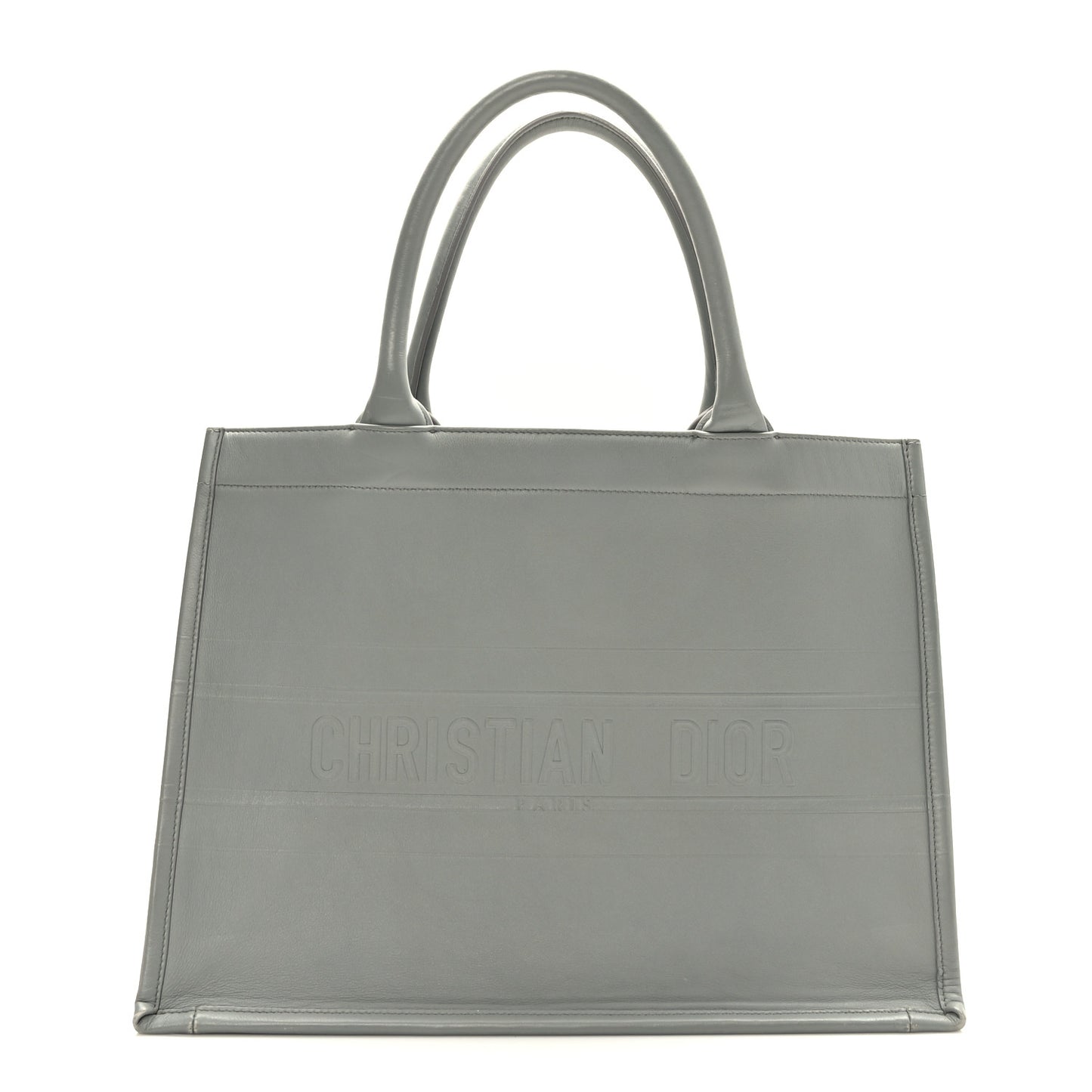 Calfskin Embossed Medium Book Tote Grey