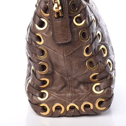Miu Miu Nappa Chevron Grommet Tote 16 of 20