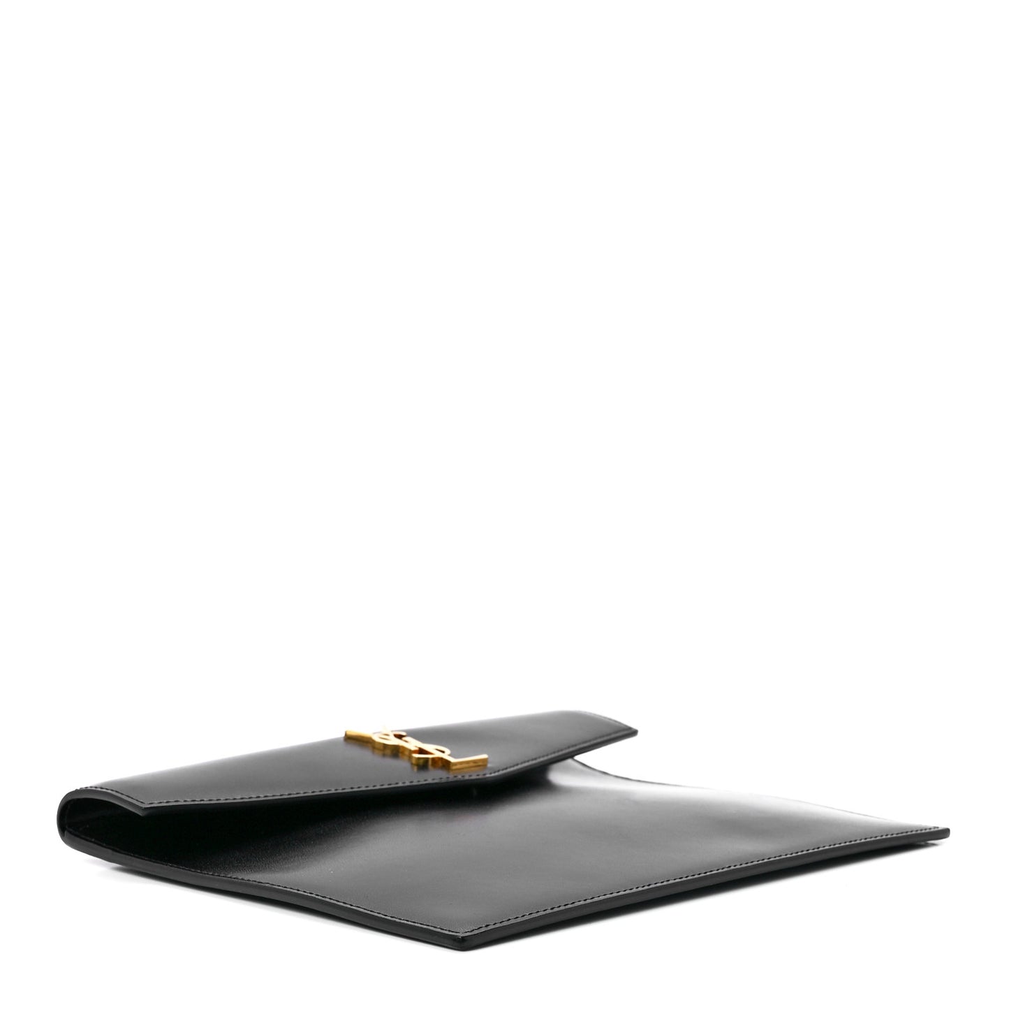 Smooth Shiny Calfskin Monogram Uptown Baby Pouch Black