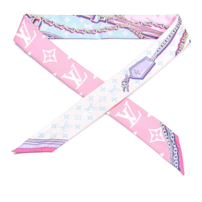Louis Vuitton Silk Monogram Escale Perfect Match BB Bandeau Bleu Rose 1 of 3