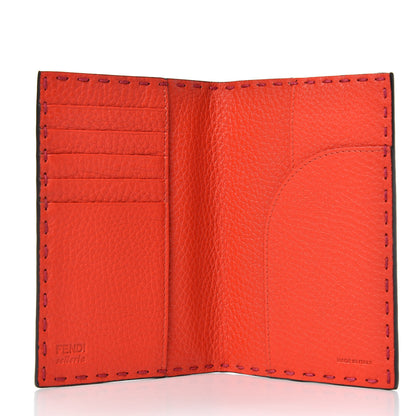 Fendi Cuoio Romano Selleria Bi-Color Passport Cover Fuxia Papavero 5 of 7