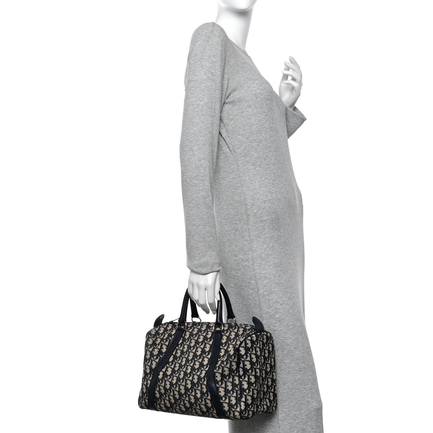 Christian Dior Monogram Boston Navy Blue 2 of 11