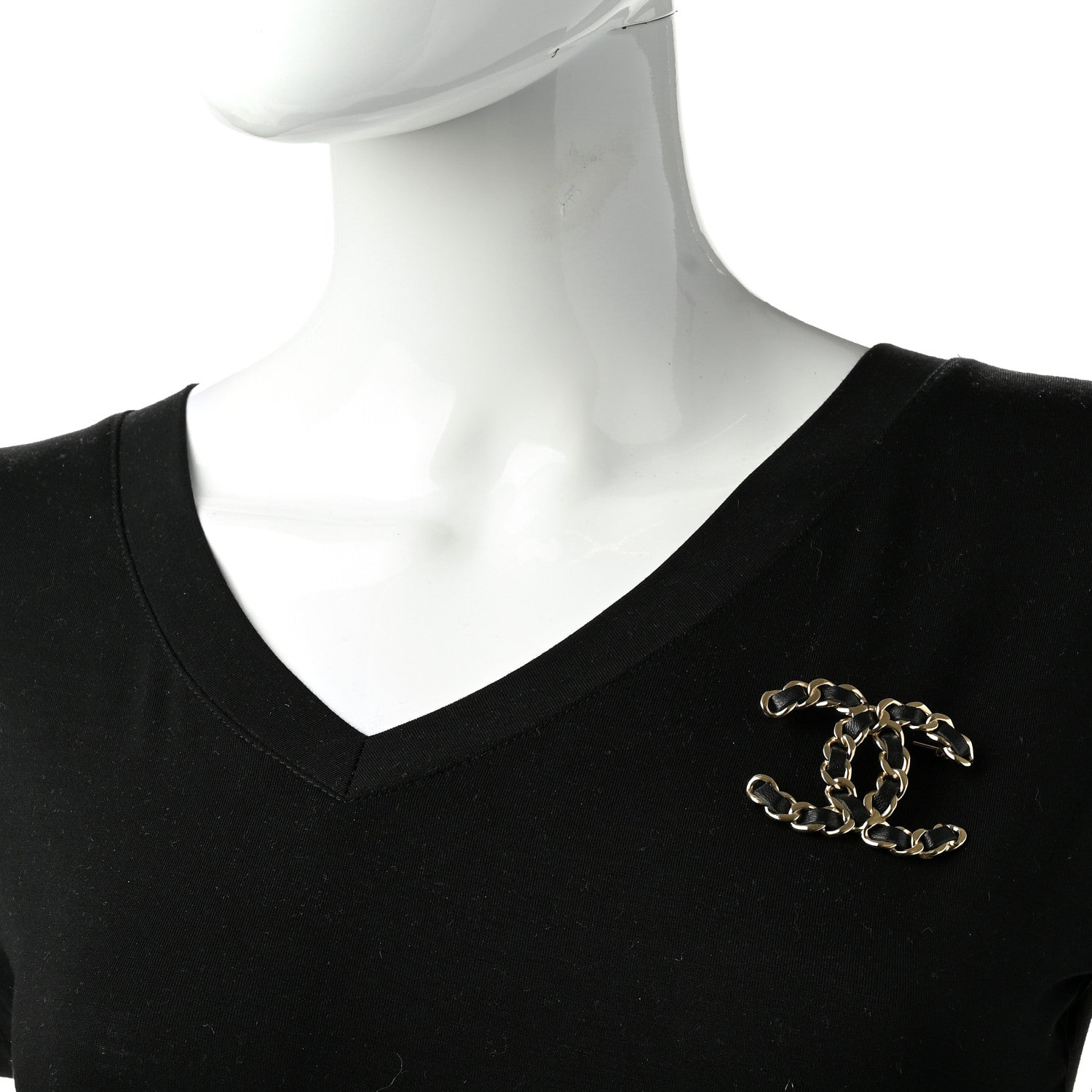 Chanel Lambskin Chain CC Brooch Black Gold 2 of 5