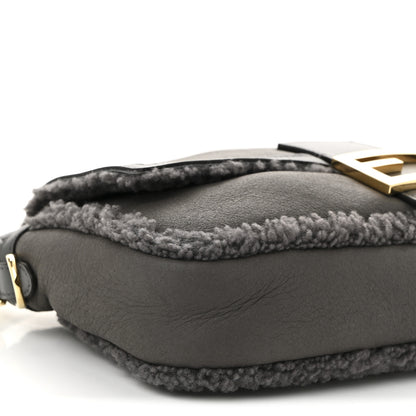 Fendi Lambskin Shearling Baguette Anthracite 10 of 11