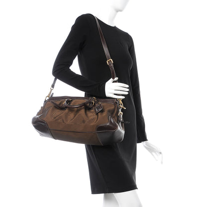 Prada Jacquard Logo Shopping Satchel Brown 3 of 14