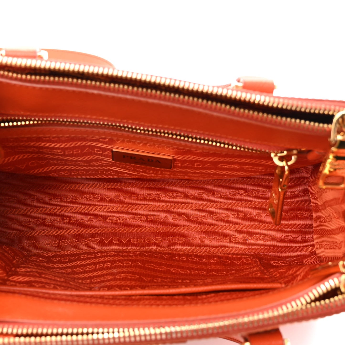 Saffiano Lux Galleria Double Zip Tote Papaya