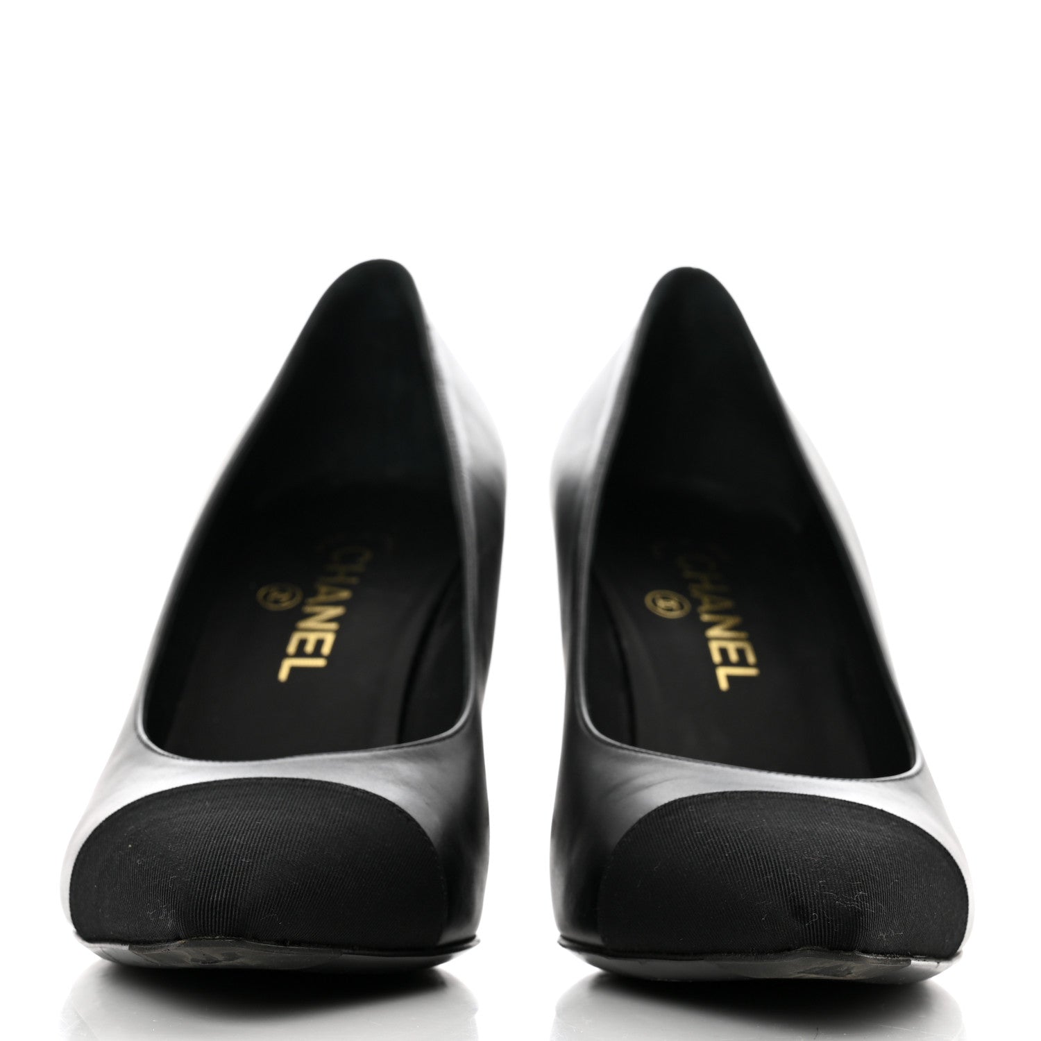 Chanel Iridescent Calfskin Grosgrain Cap Toe Pumps 40 Black 2 of 8