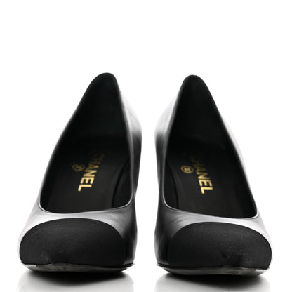 Chanel Iridescent Calfskin Grosgrain Cap Toe Pumps 40 Black 2 of 8