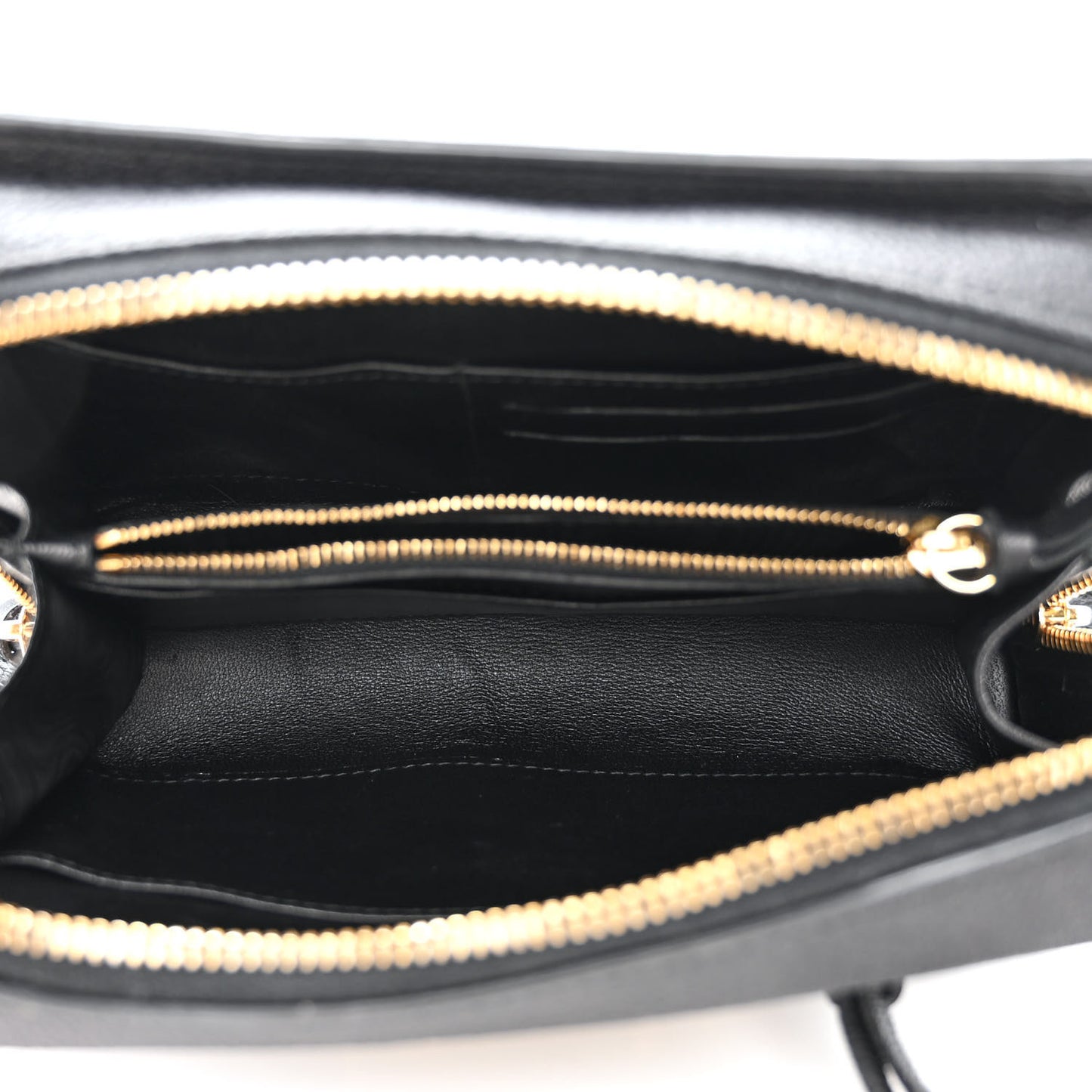 Chevre Gold Metallic Edge Hardware Bum Bag Black