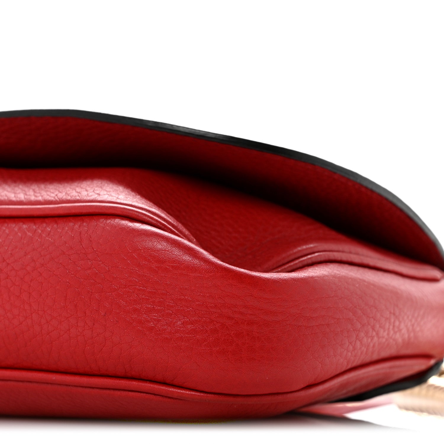Gucci Pebbled Calfskin Medium Soho Flap Crossbody Tabasco Red 10 of 13