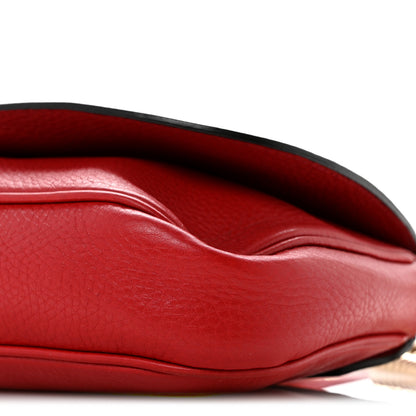 Gucci Pebbled Calfskin Medium Soho Flap Crossbody Tabasco Red 10 of 13