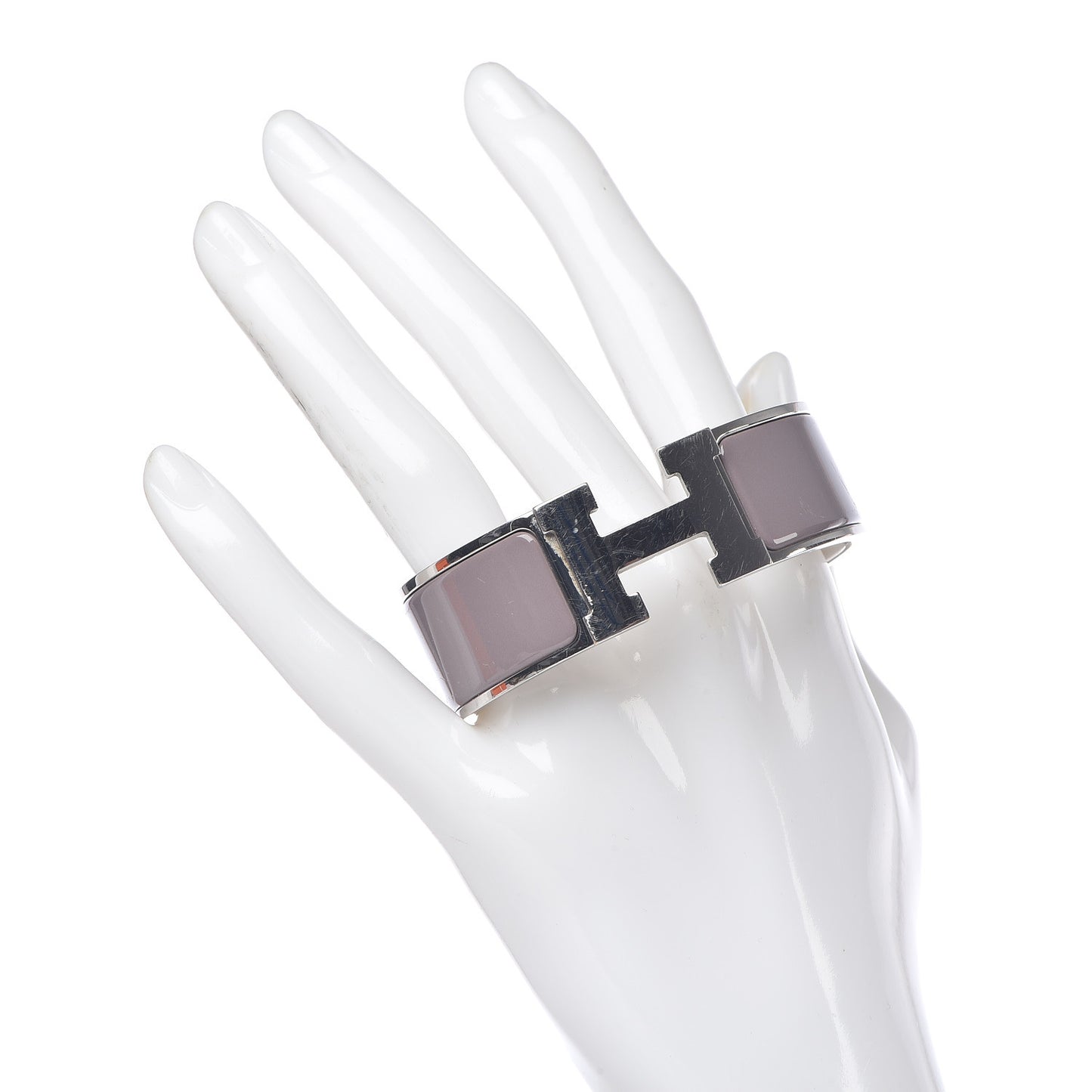 Enamel Wide Clic Clac H Bracelet GM Marron Glace