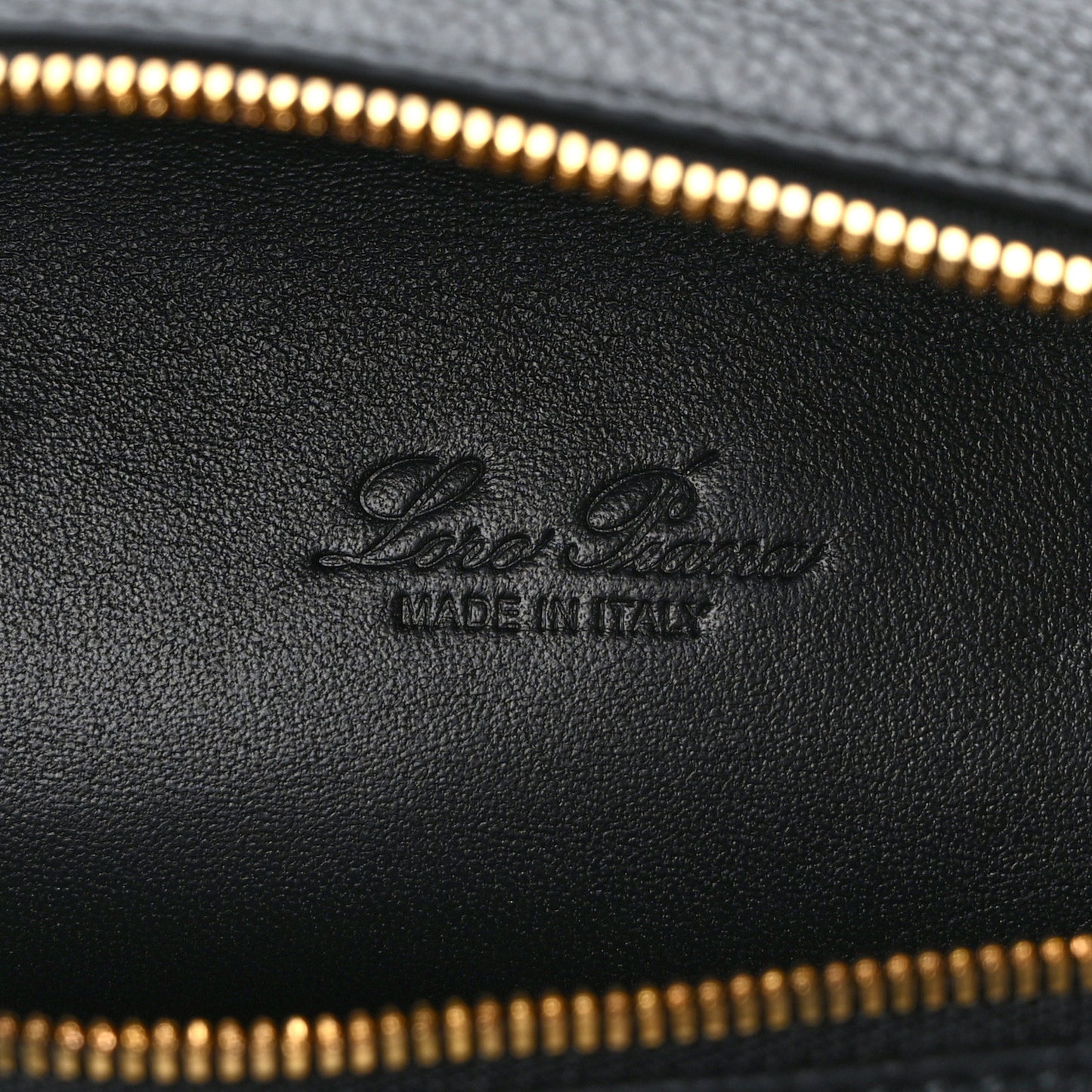 LORO PIANA Grained Calfskin L19 Extra Pocket Pouch Black