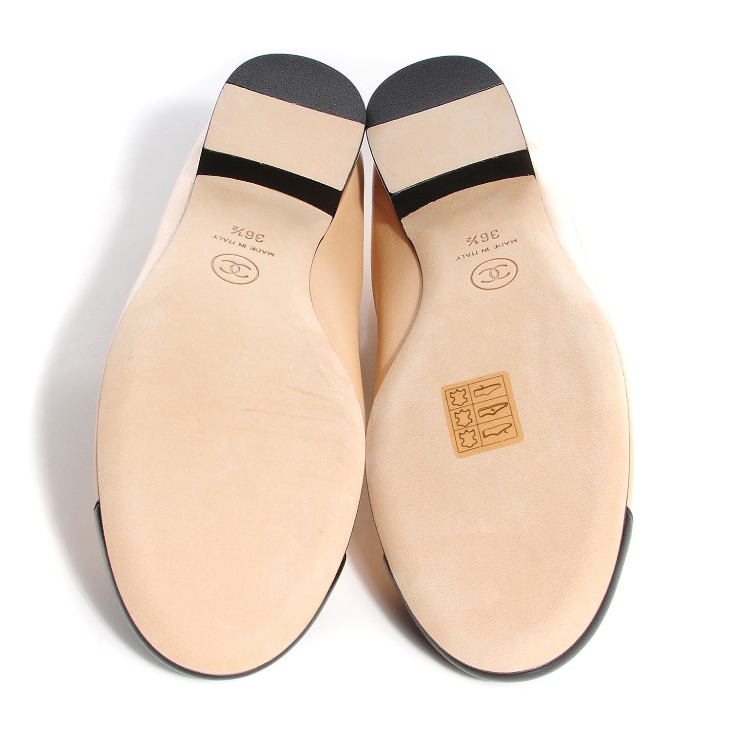 Chanel Lambskin Cap Toe CC Ballerina Flats 36.5 Black Beige 5 of 7