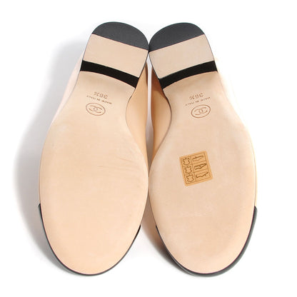 Chanel Lambskin Cap Toe CC Ballerina Flats 36.5 Black Beige 5 of 7