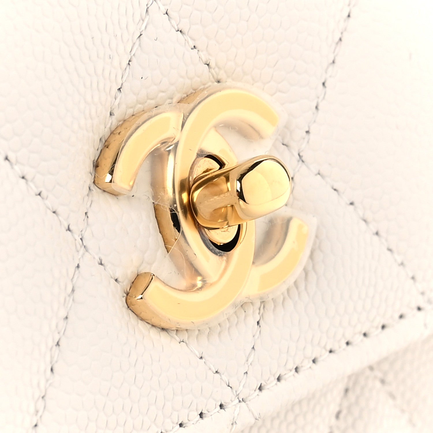 Chanel Shiny Caviar Quilted Flap Charm Wallet On Chain WOC White 12 of 13
