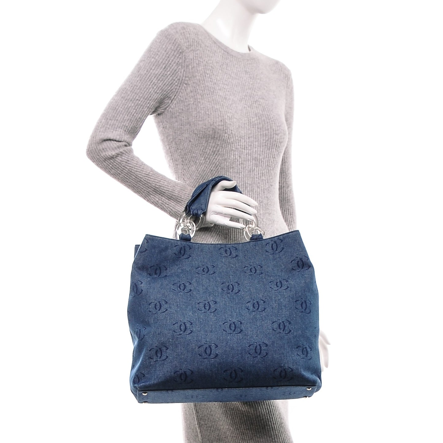 Denim Large CC Tote Dark Navy Blue