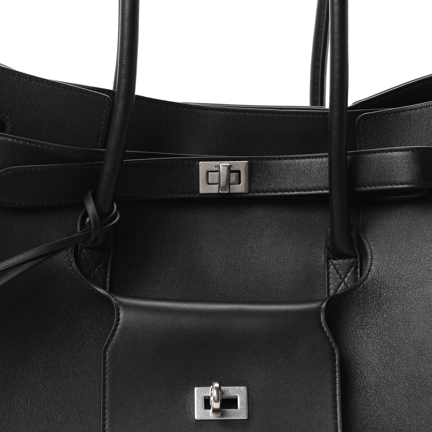 Balenciaga Smooth Calfskin Large Bel Air Carry All Bag Black 7 of 9