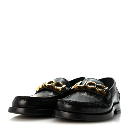 Gucci Goatskin Womens Logo 15mm Loafers 35 Black 4 of 12