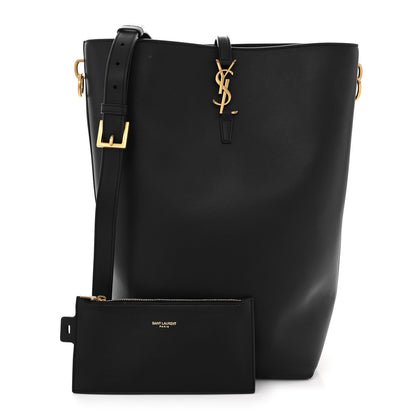 Saint Laurent Shiny Calfskin Le 37 Long Bucket Bag Black 3 of 11