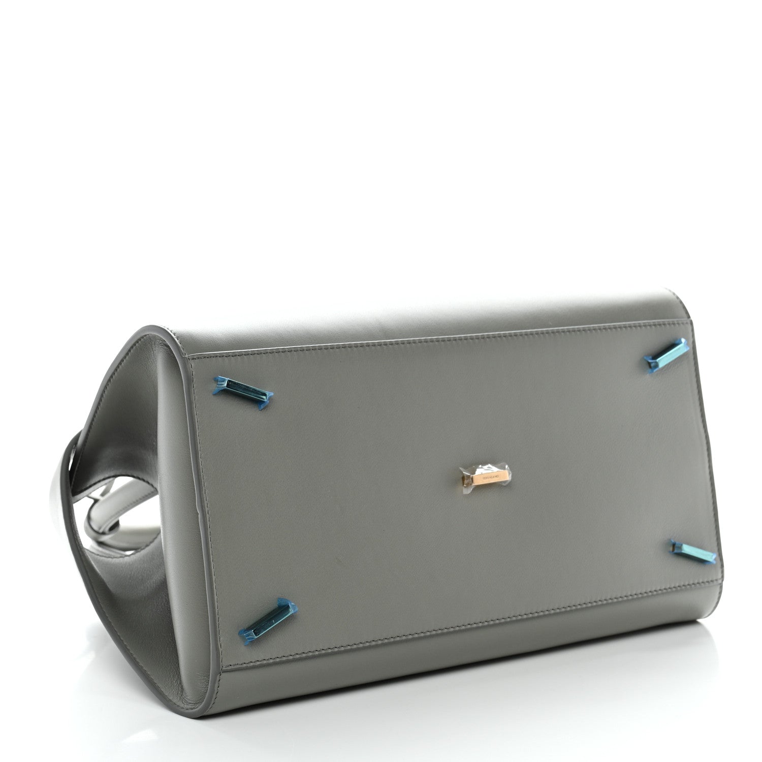 Salvatore Ferragamo Calfskin Small Hug Bag Ash Grey 3 of 9