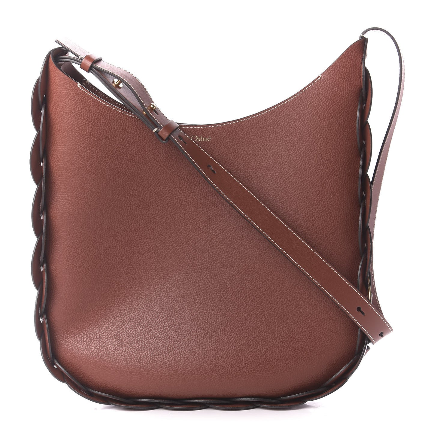 Small Grain Smooth Calfskin Medium Darryl Hobo Sepia Brown