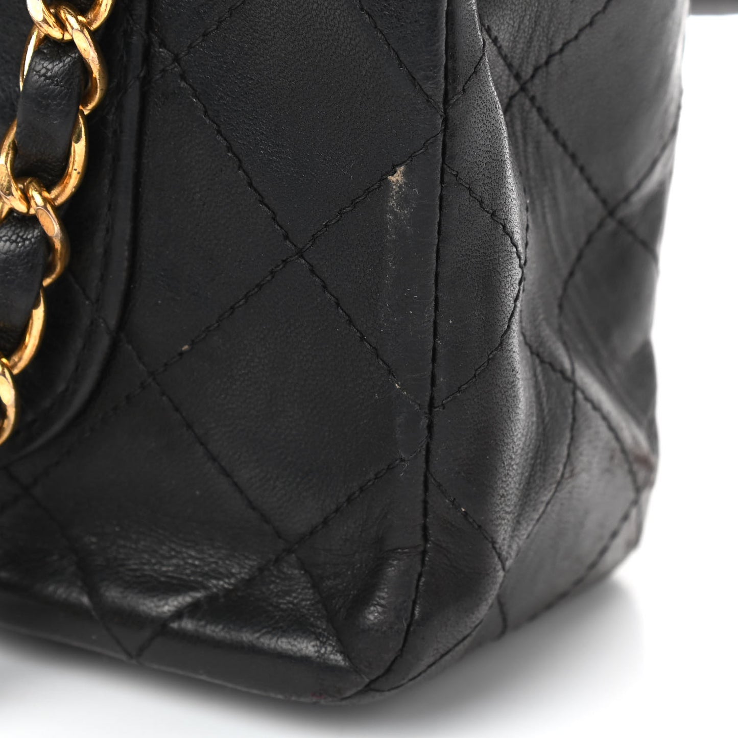 Lambskin Quilted Small Double Flap Black