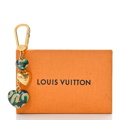 Louis Vuitton Leopard Heart Bag Charm Key Holder Blue Infini 4 of 4