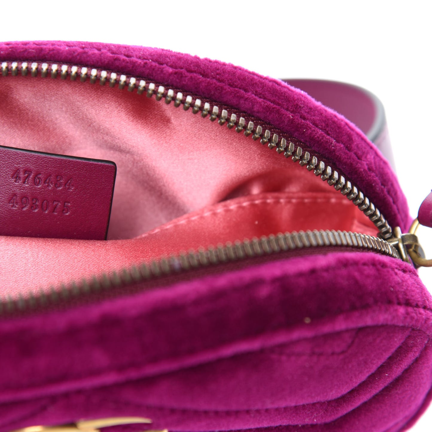 Velvet Matelasse GG Marmont Belt Bag 85 34 Fuchsia Violet Cyclamen