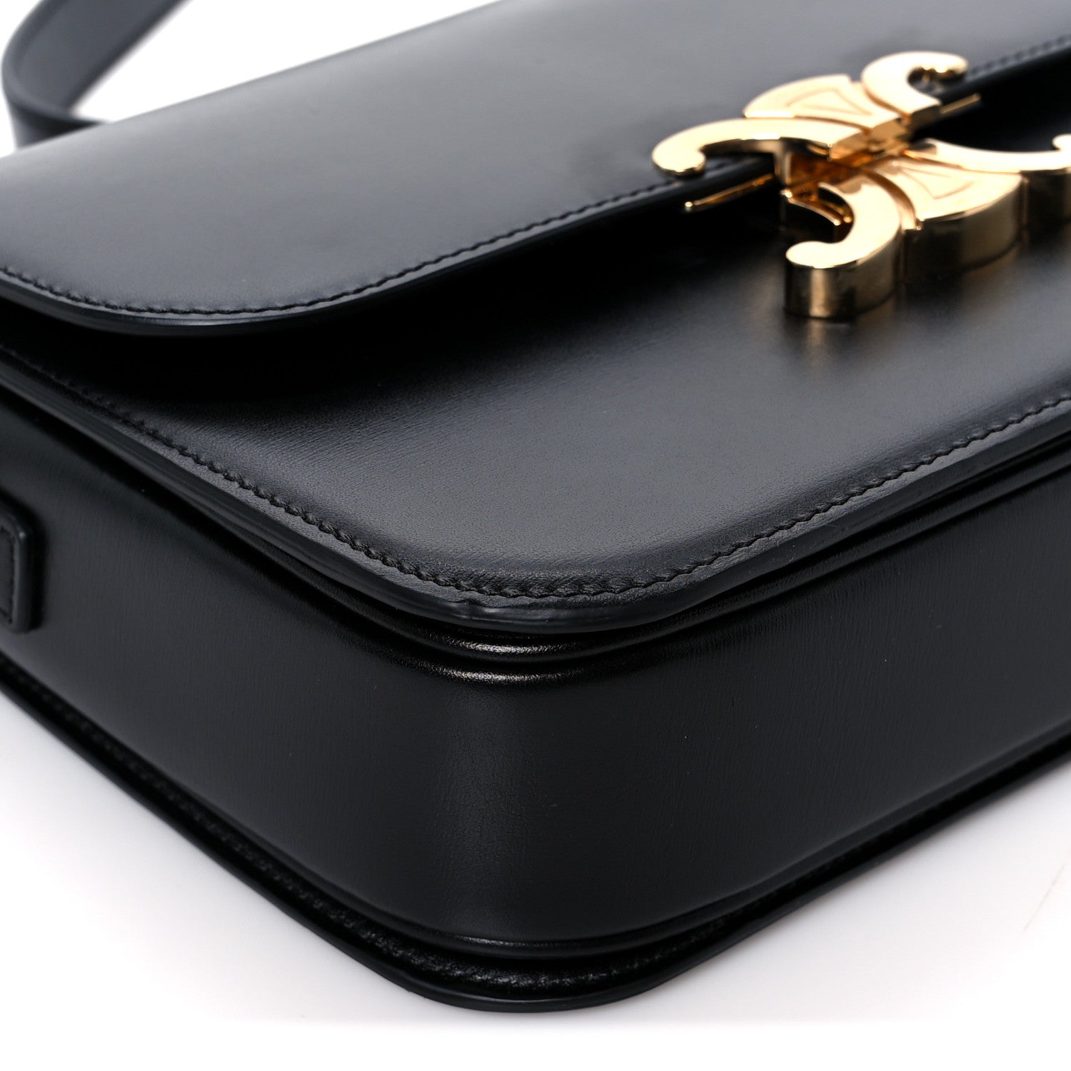 Celine Shiny Calfskin Medium Triomphe Black 10 of 11