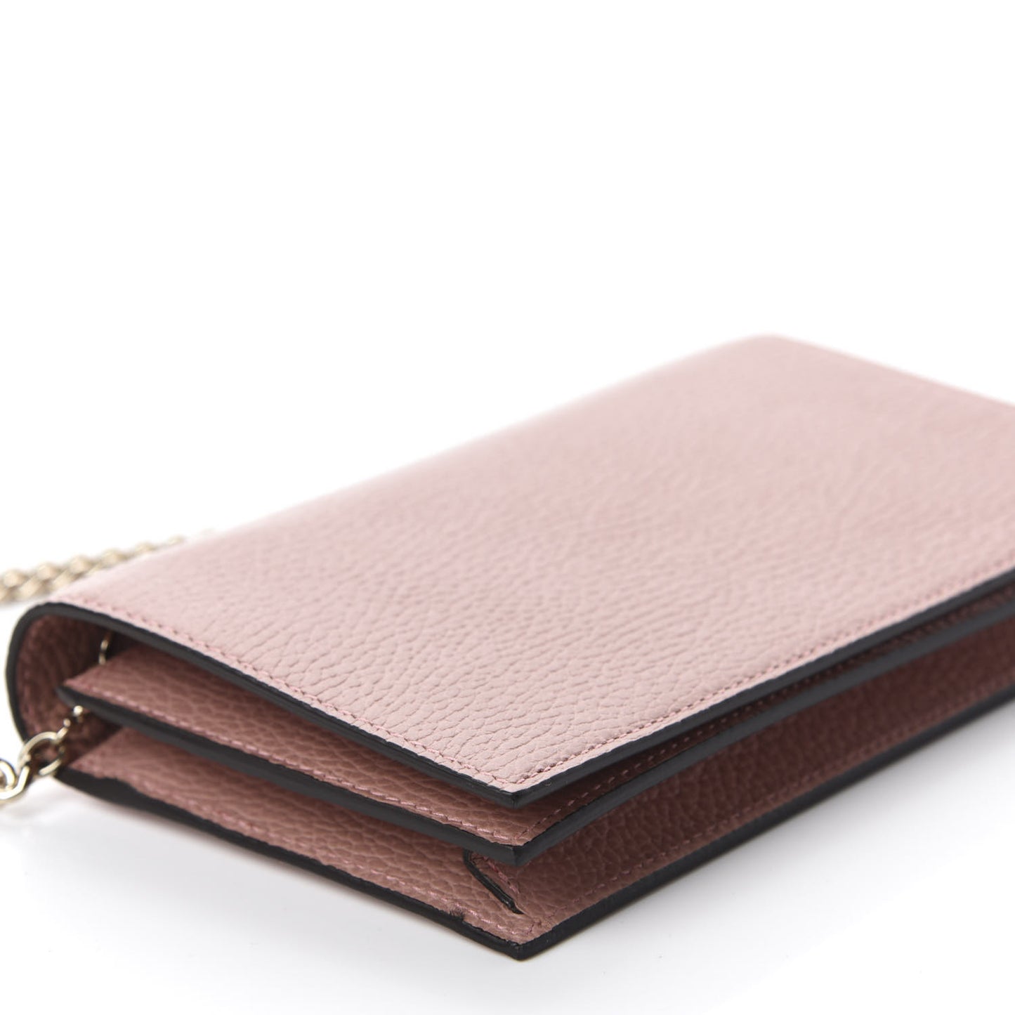 Dollar Calfskin Medium Betty Chain Wallet Soft Pink