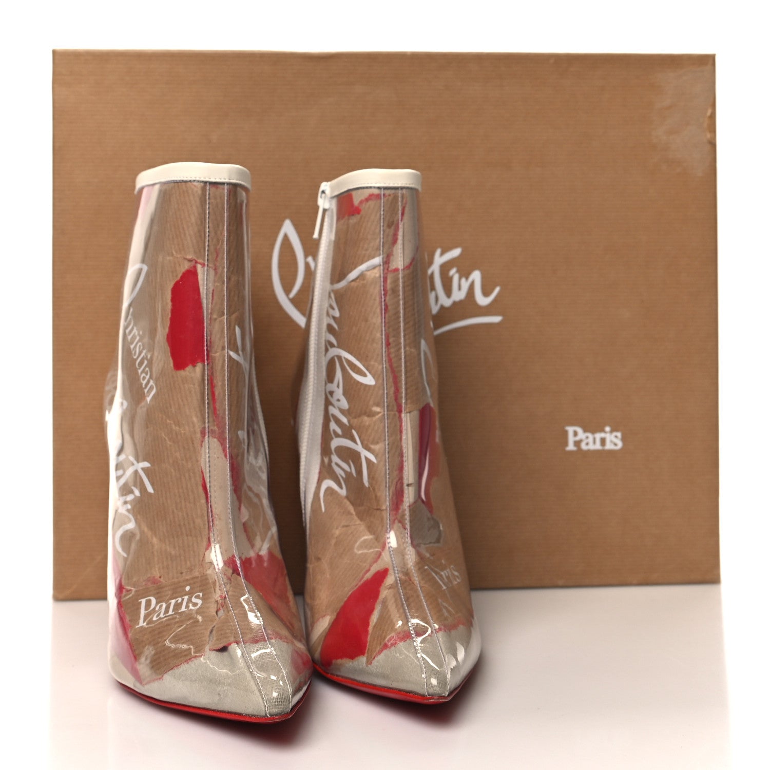 Christian Louboutin PVC Loubi So Kate Booty 100 Ankle Boots 38 Kraft 8 of 8
